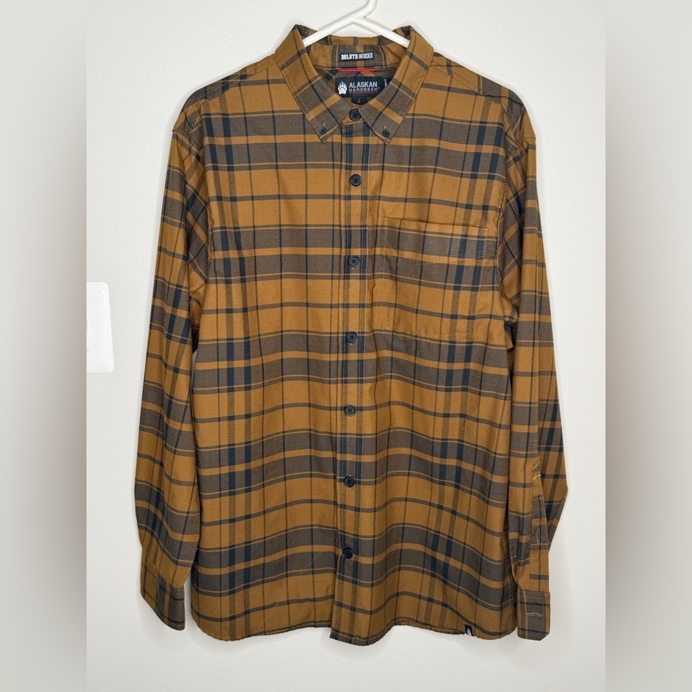 Alaskan Hardgear Duluth Untucked Long Sleeve Men's Large Brown Plaid  Work Shirt